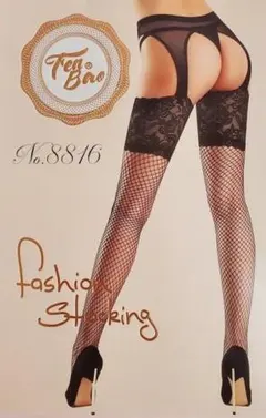 オープンクロッチ サスペンダー 網ニーハイ ストッキング 黒 ブラック コスプレ