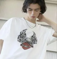 【新品】MSG　メンズ　半袖Tシャツ　デザイン　ヴィンテージ仕様　ホワイト　XL