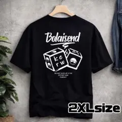 メンズ Tシャツ 3L バックプリント ストリート サイコロ 黒