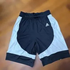 adidas ショートパンツ 黒/白 ウエストゴム　M