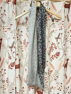 新品　異素材　透かし編み　アニマル　ヒョウ柄　ストール