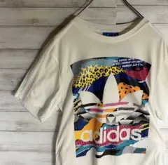 adidas マルチカラー　トレフォイル　デカロゴ　Tシャツ アディダス　半袖