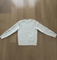UNIQLO ホワイト ウォッシャブルミラノリブクルーネックセーター　XS