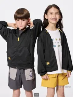 【新品未使用】GU ポケモンコラボ　UVカットパーカー　黒　140cm