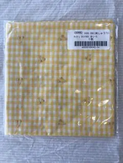 トモタケ ギンガムチェックに刺しゅうの布「ミニチェリー」 きいろ　1枚
