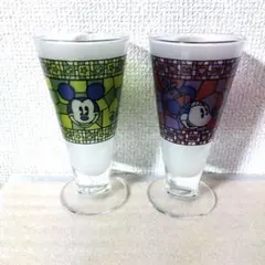 ディズニーシー　ステンドグラス風　グラス　ミッキー　ミニー　ペアグラス