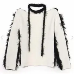meltthelady back shaggy knit whiteのサムネイル