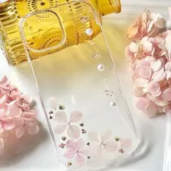 iPhone15限定品♡ハンドメイド押し花スマホケース【ぷっくり蝶✼169】