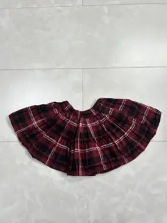 petit main 赤と黒のチェック キュロットスカート 90cm
