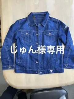 デニムジャケット 濃紺刺繍ロゴ付き