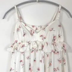 美品 gelato pique ジェラートピケ 花柄カップ付き キャミワンピース
