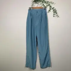 DACOTINU レディース パンツ 水玉 ドット 総柄 水色 M