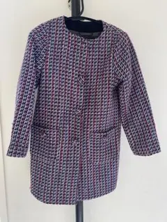 キッズコート(女の子)  ノーカラーツイーディーコート