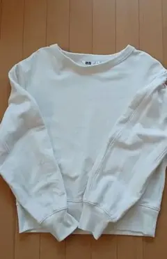 ホワイト クルーネックスウェット