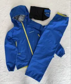 極美品　モンベル　レイントレッカー Kid's 150 上下セット　収納袋付き