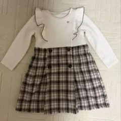 チェック・ツイード ドッキングワンピース 100 v517033