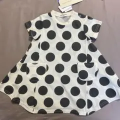 【新品タグ付き】 ベビー　女の子　半袖　ワンピース　ドット柄　90