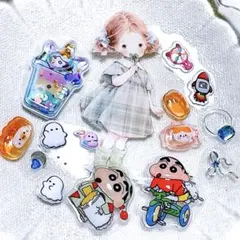 ぷっくりシールおすそ分け フレークシール 小パック キャラクター ウォーター