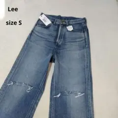 Lee☆デニム ストレートダメージジーンズ S ハイウエスト 未使用 タグ付