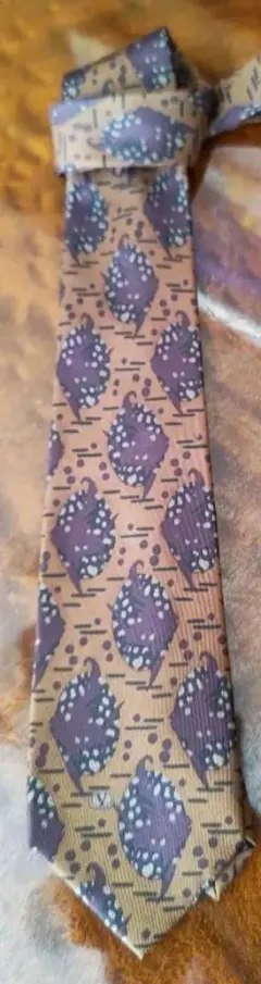 ヴァレンティノガラヴァーニ幾何学模様 ネクタイ ブラウン系