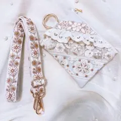 No.4 お得なセット　インド刺繍　スマホショルダーandミニポーチセット