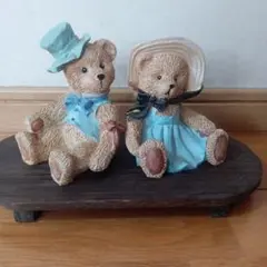 クマのペア置物 樹脂製 インテリア小物　アンティーク