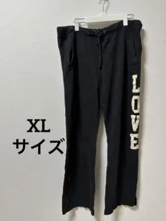 フルーツオブザルーム LOVEプリント ブラックジョガーパンツ 【XLサイズ】