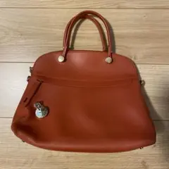 【FURLA】オレンジ レザー ハンドバッグ