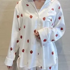 ジェラートピケ ジェラピケ PARIYAイチゴサテンシャツ＆ロングパンツSET