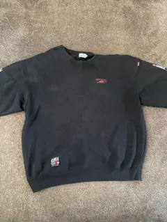 ブラック クルーネック スウェット L