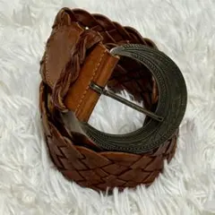 ラルフローレン レザーメッシュベルト 英国製 金具装飾 ビンテージ 55ミリ