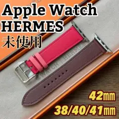 224 未使用　Apple Watch エルメス　ローズ　ボルドー　レザー