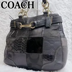 【COACH】極美品 パッチワーク シグネクチャー ショルダーバッグ スター 極美品 COACH パッチワーク シグネクチャー ショルダーバッグ スター