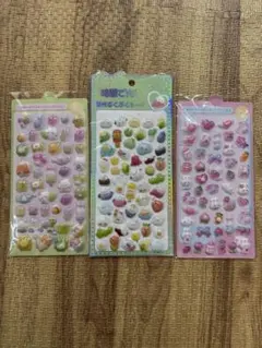 暗闇で光るシール ぷくぷくシール3枚セット