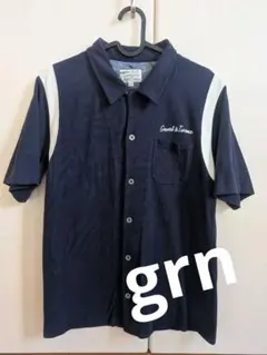 grn ボーリングシャツ　アメカジ コットン100%　刺繍のサムネイル