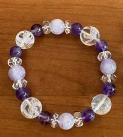 天然石ブレスレット 四神水晶 ラベンダーアメジスト パワーストーン