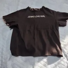 JENNI LOVE GIRL フリル付き黒Tシャツ