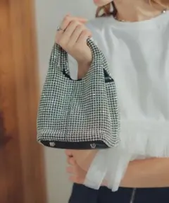 ECREL ビジューミニバッグ(シルバー)