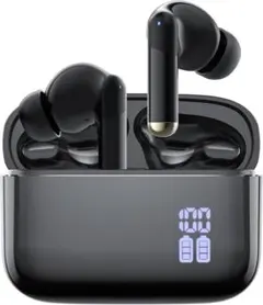 ワイヤレスイヤホン 38時間の再生時間 LEDディスプレイ表示 小型/軽量