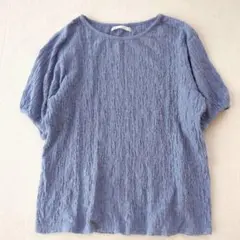 イッカ◇半袖カットソー Tシャツ しぼり ノームコア オフィスカジュアル Mのサムネイル