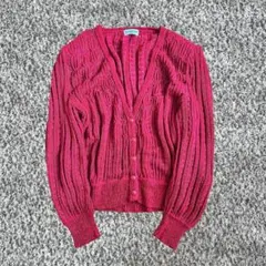 【極美品】80s 昭和レトロ ケーブル編み ニットカーディガン ヴィンテージ L