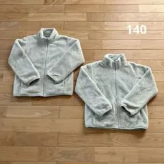 ユニクロ ファーリーフリースジャケット ボア 双子 ツインズ グリーン 140