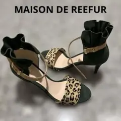 MAISON DE REEFURアンクルフリル＆レオパード ヒールサンダル23のサムネイル