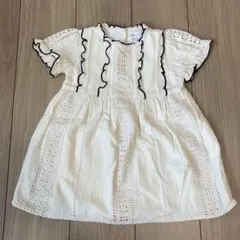 ZARA コットンレース　ワンピース 3-4歳 クリーム　女の子　半袖