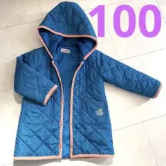 ジャンパー 上着 アウター 100㎝ ブルー 青 白 ホワイト ドット フード