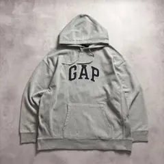 00s OLD GAP サイドリブ ワッペンロゴ刺繍 スウェット パーカー