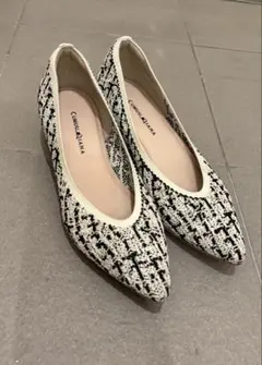 CUMUU_DIANA ニットパンプス ホワイト・ブラック