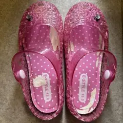 【18cm】キッズ　サンダル　ラバーサンダル　ピンク　キラキラ　女の子　仮装