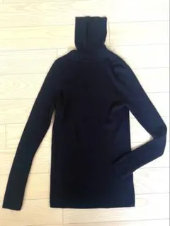ユニクロ メリノリブタートルネックセーター ネイビー L