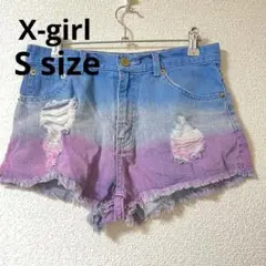 X-girl エックスガール デニム ショートパンツ ダメージジーンズ
